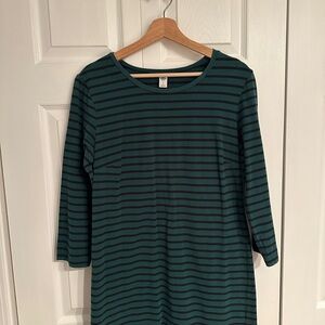 Old Navy Green and Black Striped Shirt
